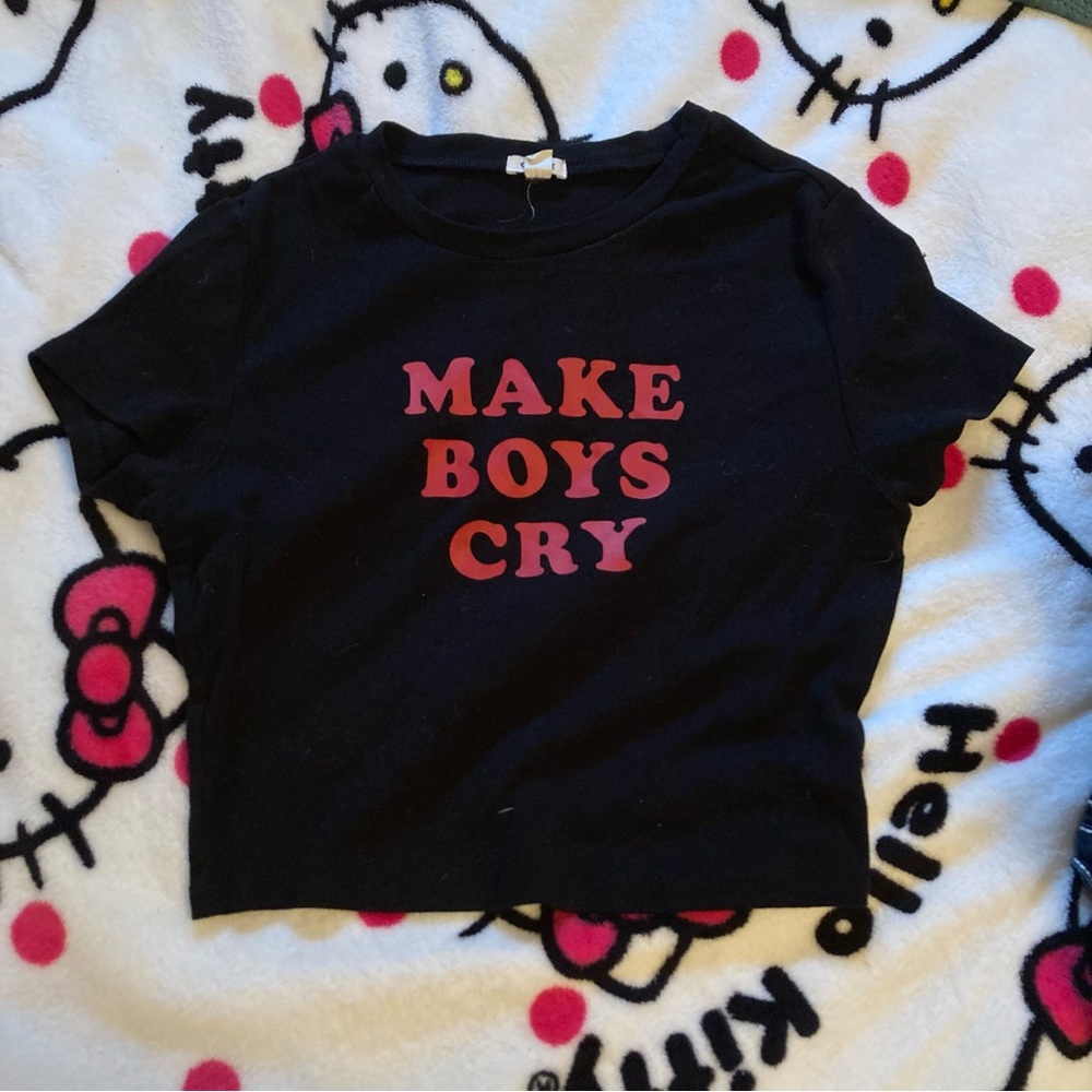 Black “Make Boys Cry” Crop Tee